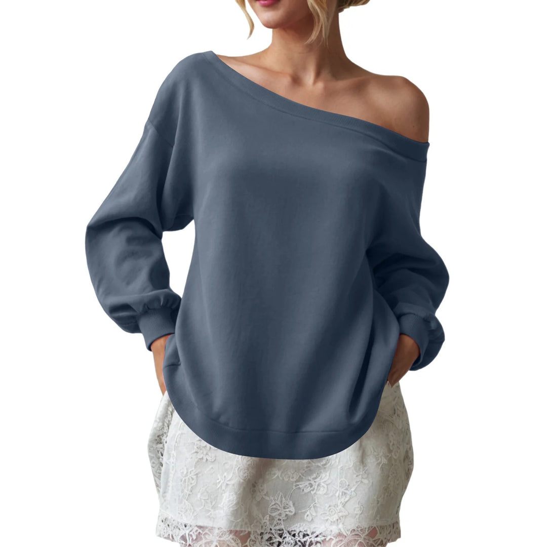 Damer kreativ oversized sweatshirt med axeldetaljer Eva Jonsson-Eva Jonsson