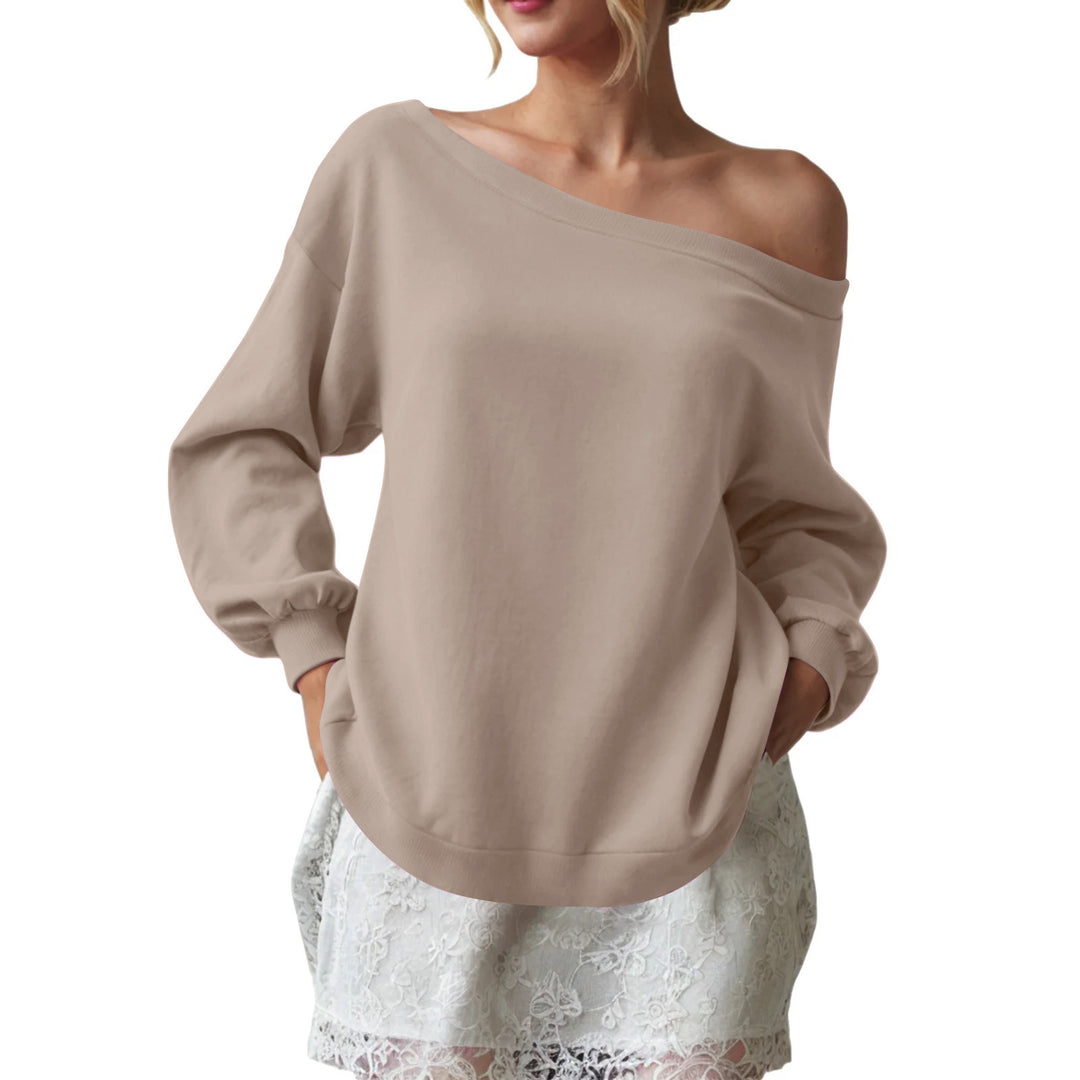 Damer kreativ oversized sweatshirt med axeldetaljer Eva Jonsson-Eva Jonsson