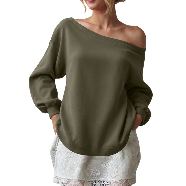 Damer kreativ oversized sweatshirt med axeldetaljer Eva Jonsson-Eva Jonsson