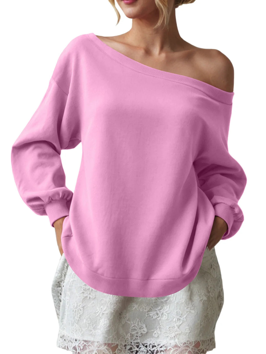 Damer kreativ oversized sweatshirt med axeldetaljer Eva Jonsson-Eva Jonsson