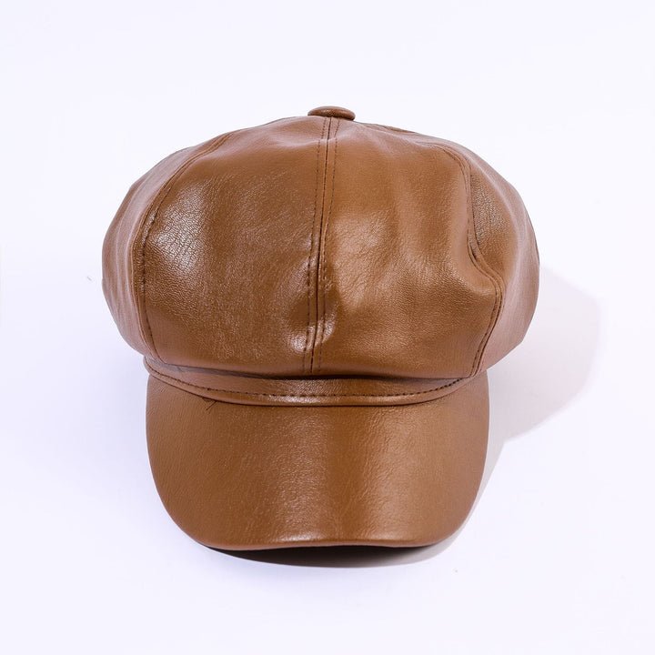 Damer läder-baker boy cap med klassisk design Mirla-Eva Jonsson