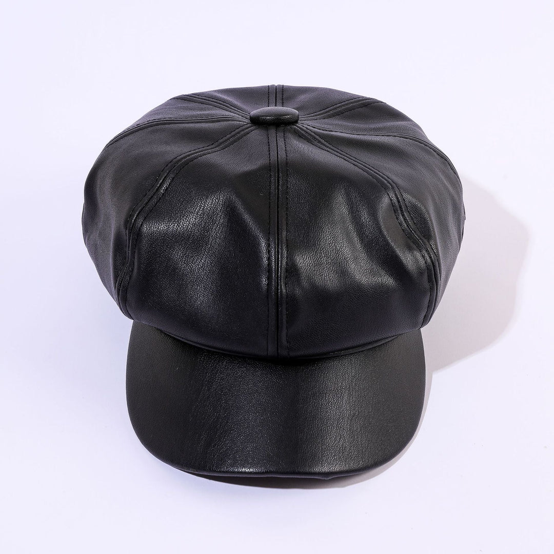 Damer läder-baker boy cap med klassisk design Mirla-Eva Jonsson