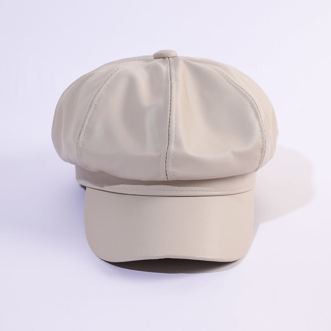 Damer läder-baker boy cap med klassisk design Mirla-Eva Jonsson