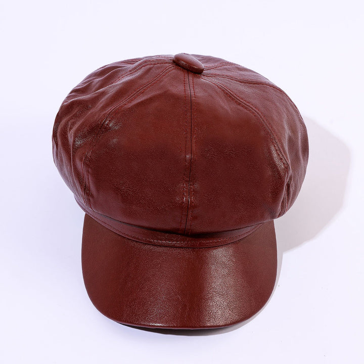 Damer läder-baker boy cap med klassisk design Mirla-Eva Jonsson