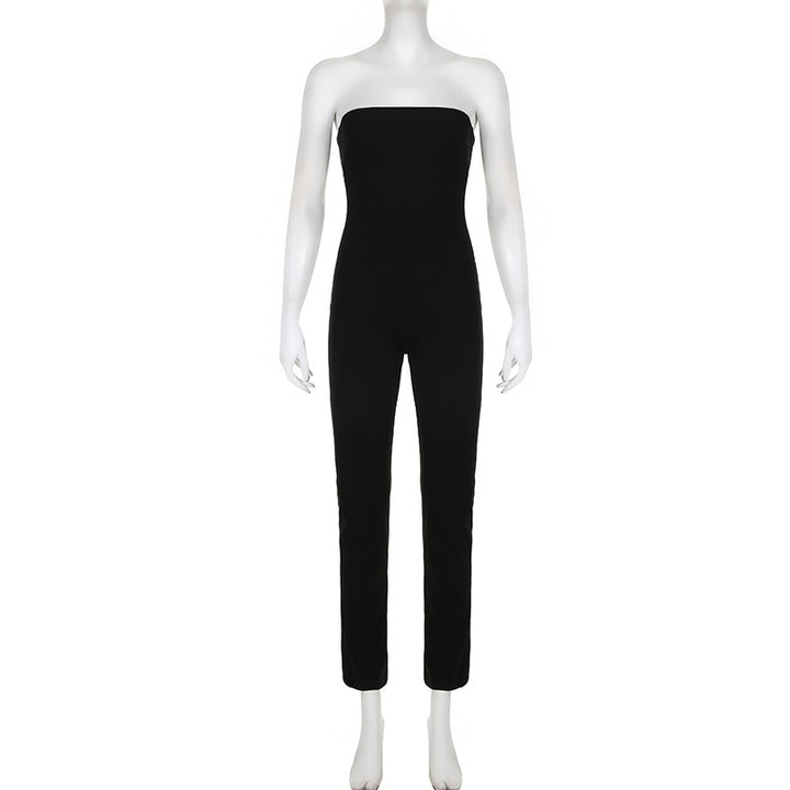 Damer lång jumpsuit med rynkad överdel och vida ben Mirla-Eva Jonsson