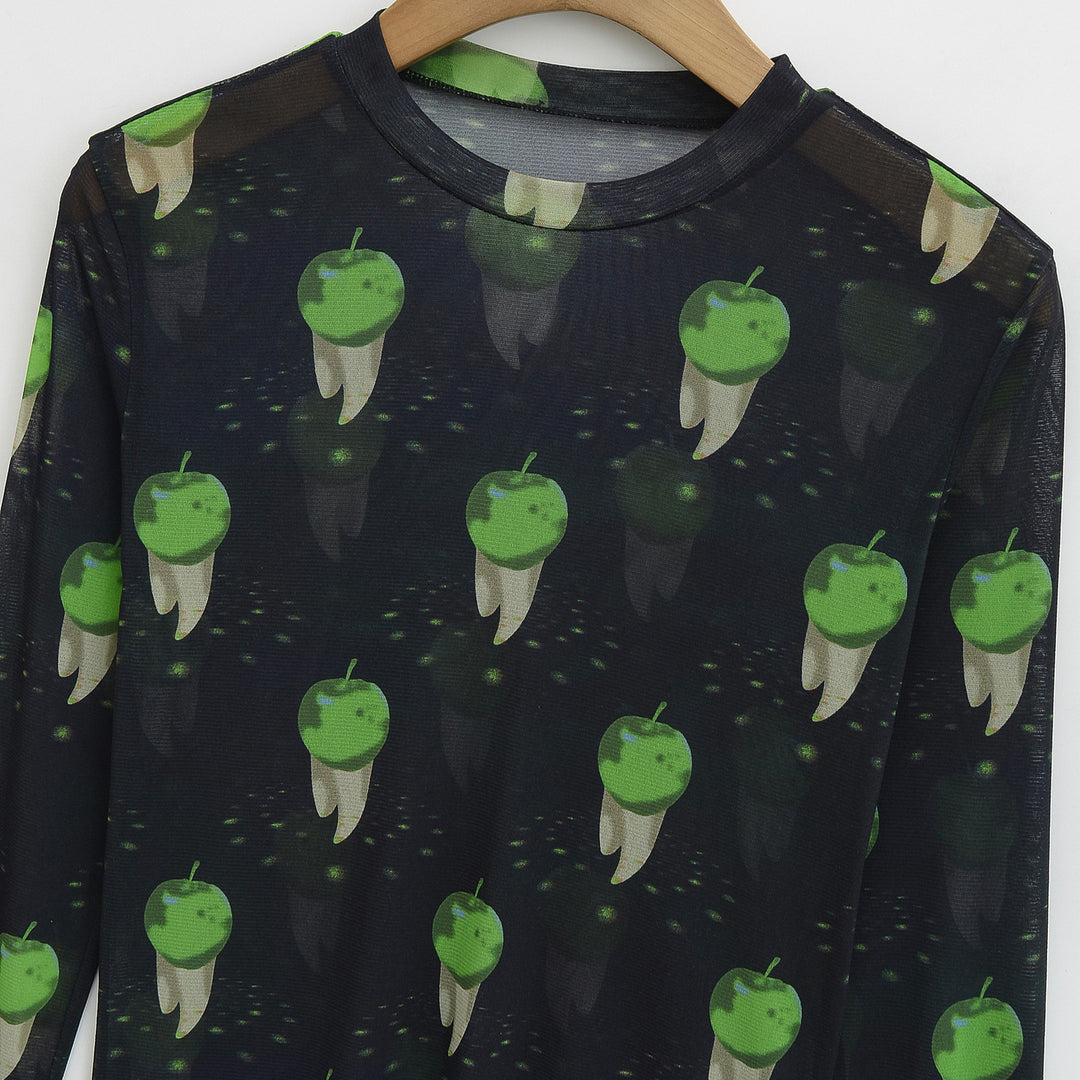 Damer långärmad T-shirt med grafisk tryck Mirla-Eva Jonsson