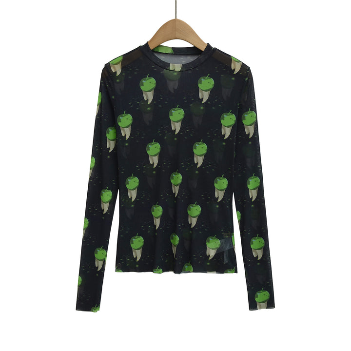 Damer långärmad T-shirt med grafisk tryck Mirla-Eva Jonsson