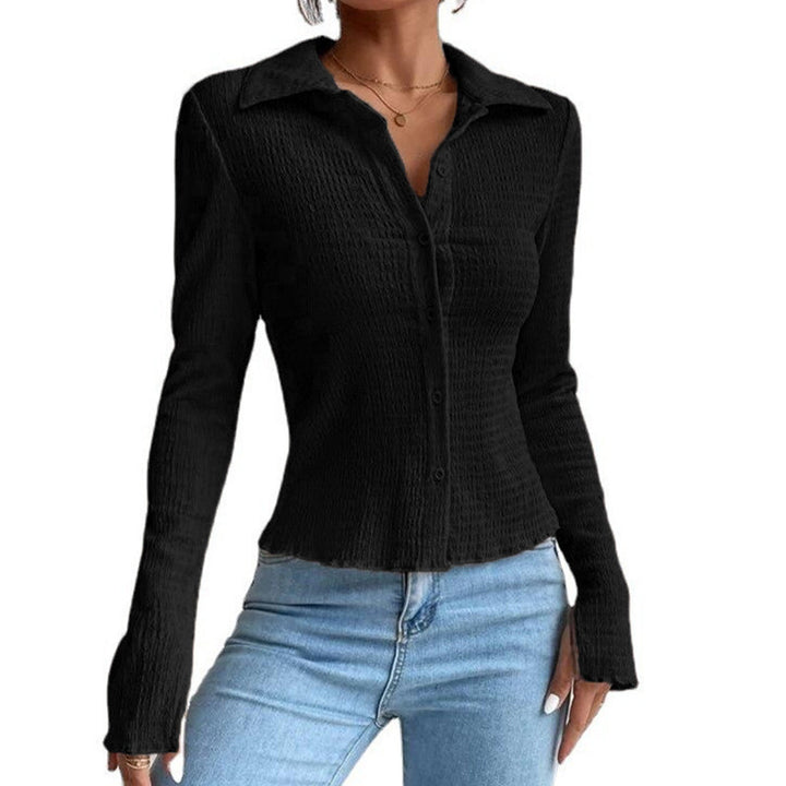Damer långärmad blus med strukturerad design Mirla-Eva Jonsson