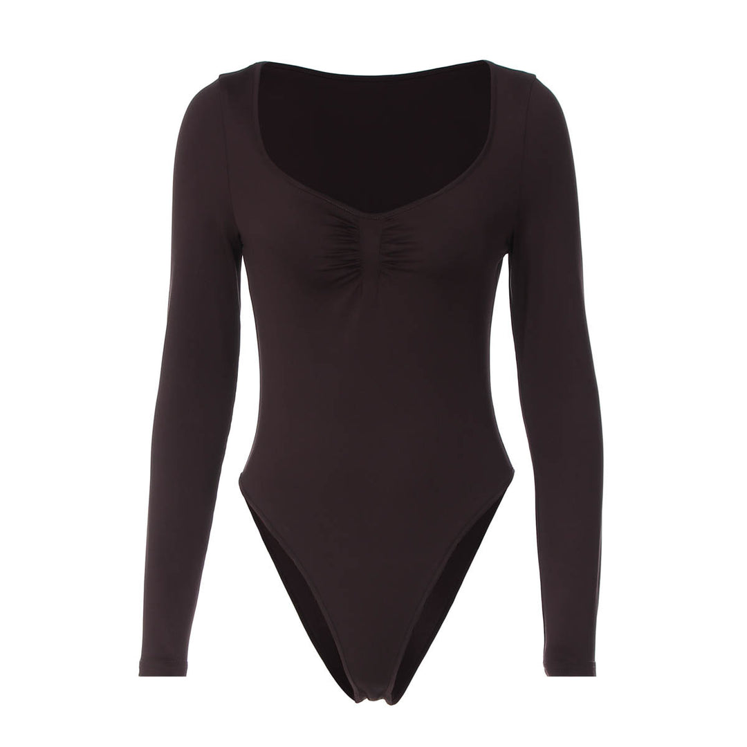Damer långärmad bodysuit med elegant rynkeffekt Mirla-Eva Jonsson