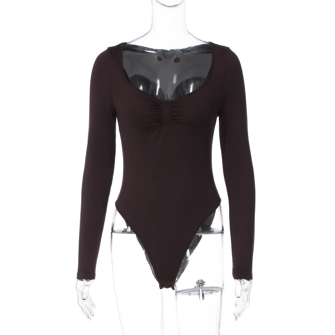 Damer långärmad bodysuit med elegant rynkeffekt Mirla-Eva Jonsson