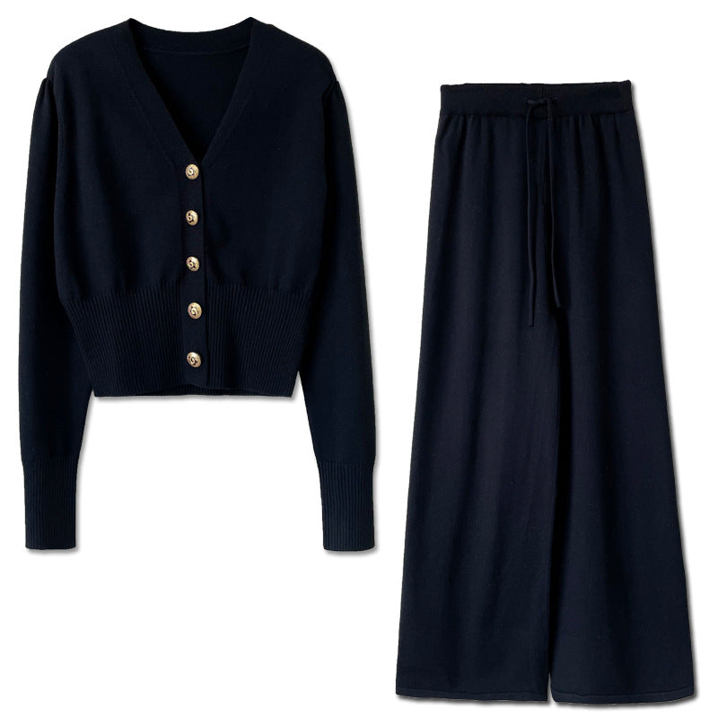 Damer långärmad stickad jumpsuit med elastisk midja Mirla-Eva Jonsson