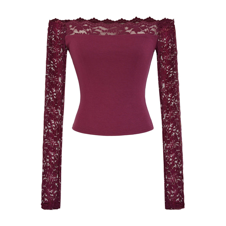 Damer långärmad topp i spetsstoff Mirla-Eva Jonsson