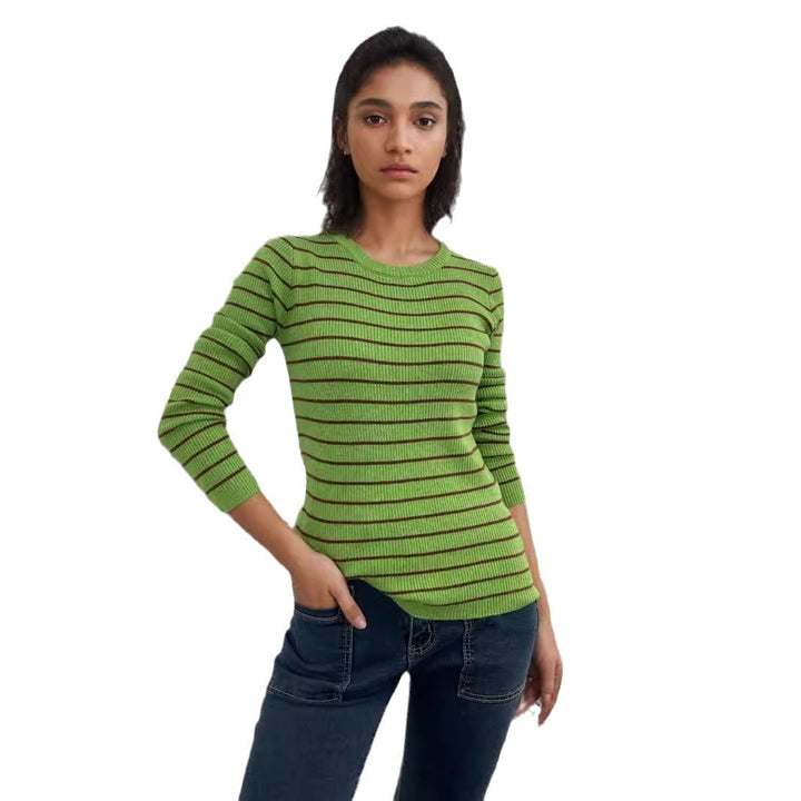 Damer långärmad tröja med fina ränder och vid passform Eva Jonsson-Eva Jonsson