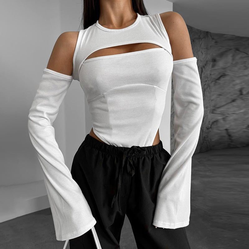 Damer långärmad tröja med innovativ cut-out-design och smala ärmar Eva Jonsson-Eva Jonsson