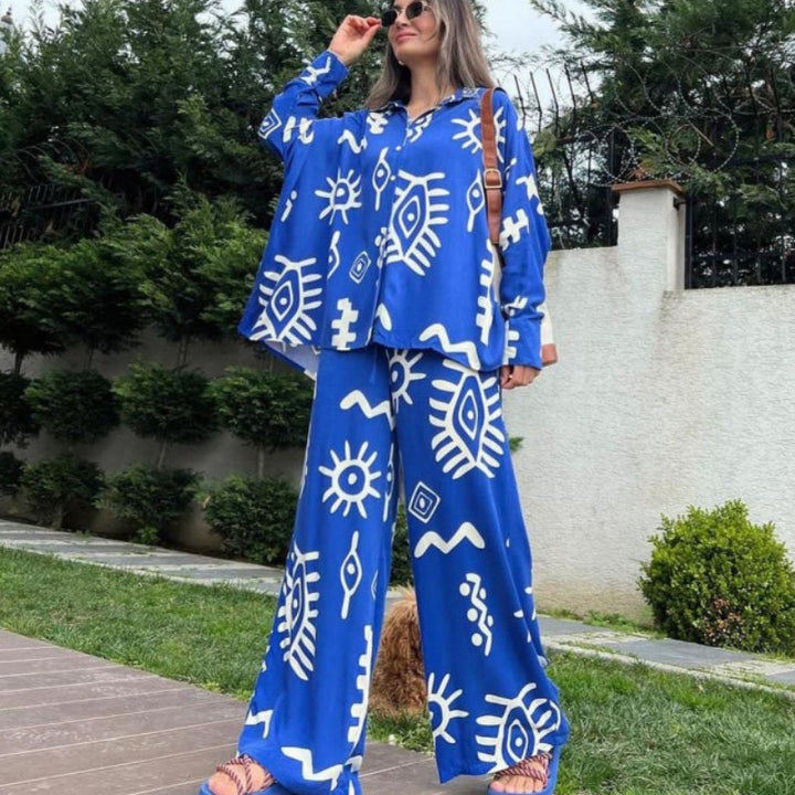 Damer lår-lång kostym pyjamas-set Mirla-Eva Jonsson