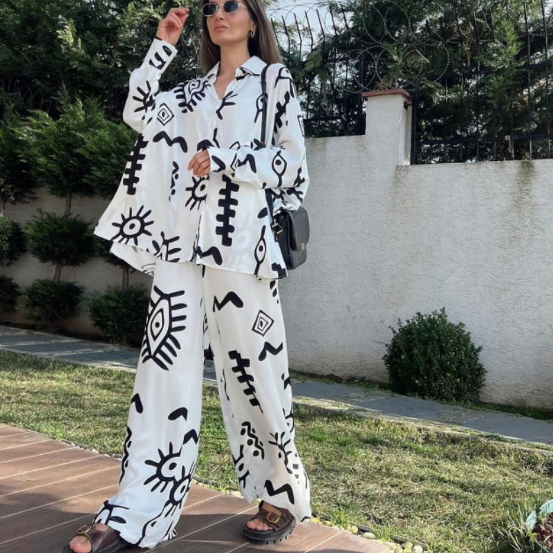 Damer lår-lång kostym pyjamas-set Mirla-Eva Jonsson