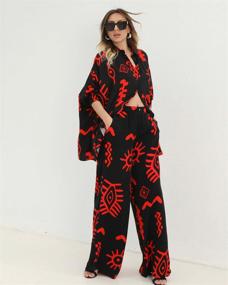 Damer lår-lång kostym pyjamas-set Mirla-Eva Jonsson