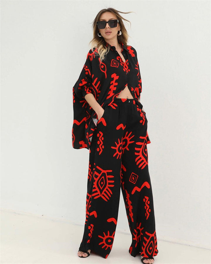 Damer lår-lång kostym pyjamas-set Mirla-Eva Jonsson