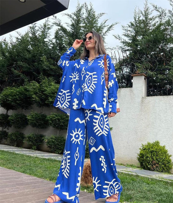 Damer lår-lång kostym pyjamas-set Mirla-Eva Jonsson