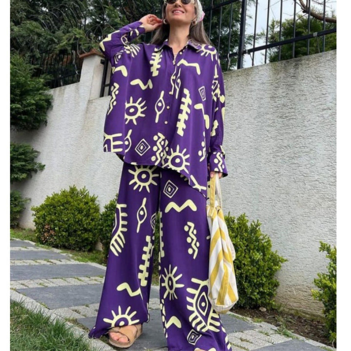 Damer lår-lång kostym pyjamas-set Mirla-Eva Jonsson