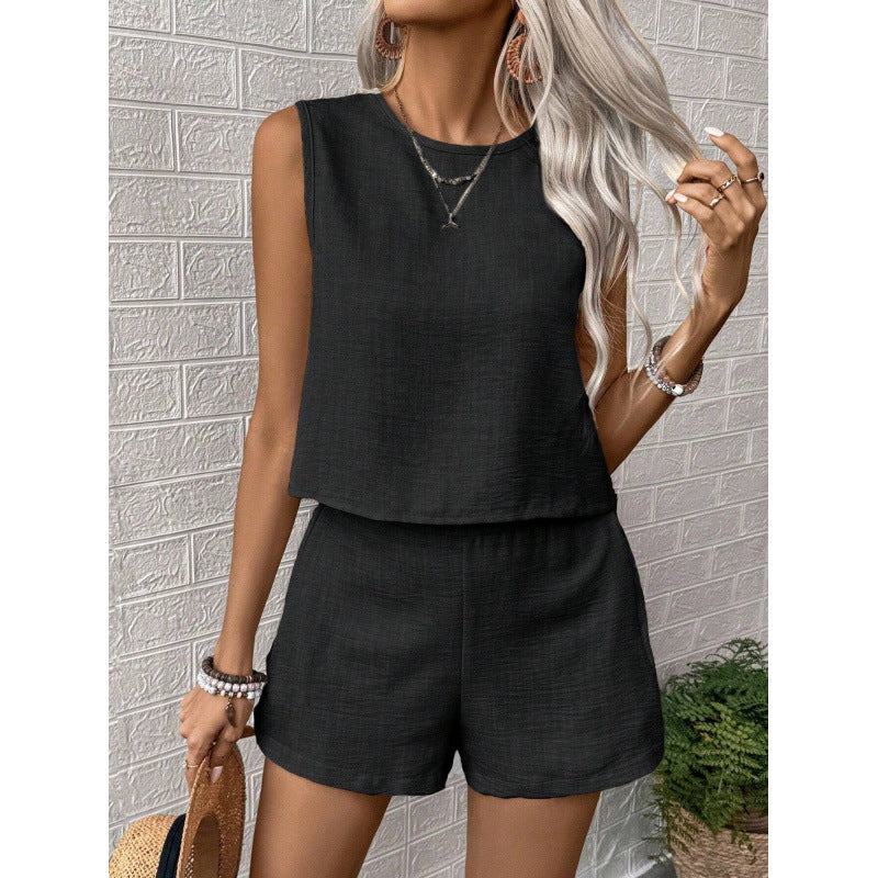 Damer lätt jumpsuit med ärmlös design och elastisk midja Mirla-Eva Jonsson