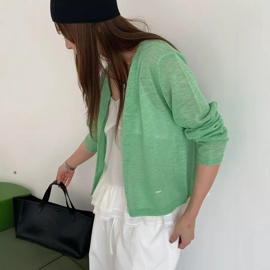 Damer lätt kofta med fin transparens Mirla-Eva Jonsson