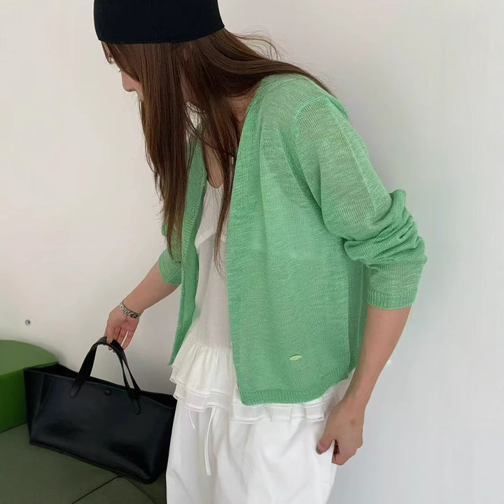 Damer lätt kofta med fin transparens Mirla-Eva Jonsson