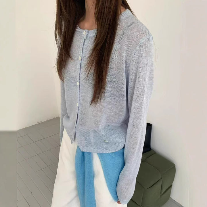Damer lätt kofta med fin transparens Mirla-Eva Jonsson