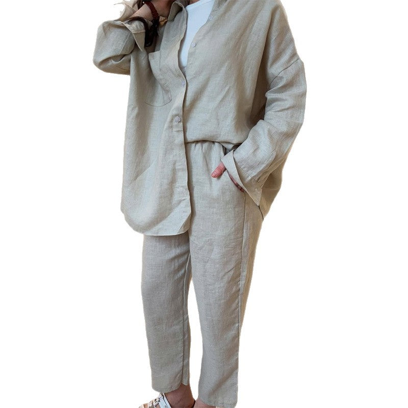 Damer lätt linne lounge wear med lös passform Mirla-Eva Jonsson