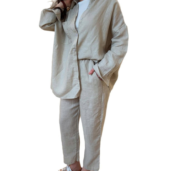 Damer lätt linne lounge wear med lös passform Mirla-Eva Jonsson