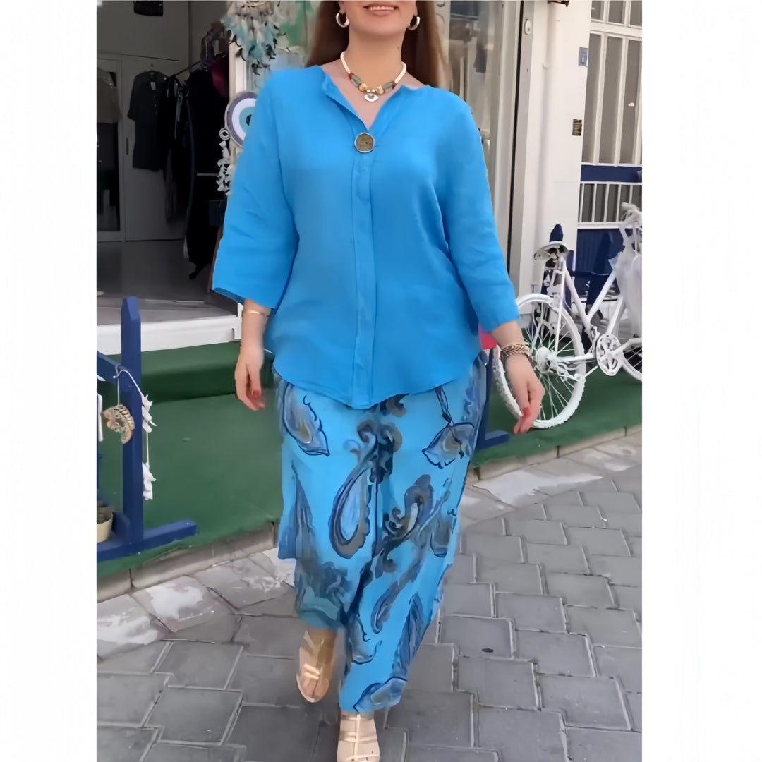 Damer lätt och luftig blus med blommönster Eva Jonsson-Eva Jonsson