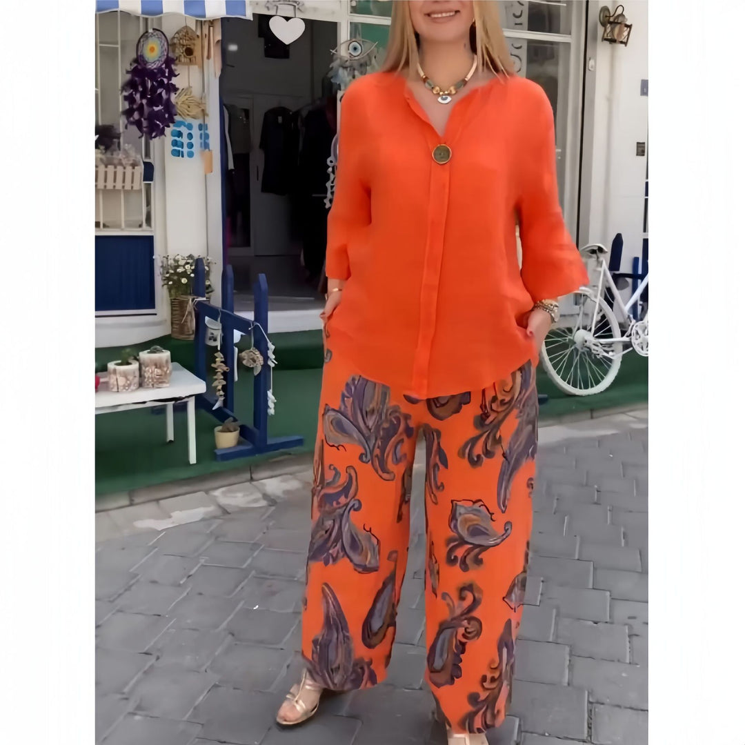 Damer lätt och luftig blus med blommönster Mirla-Eva Jonsson