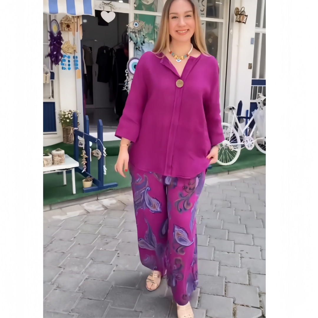 Damer lätt och luftig blus med blommönster Mirla-Eva Jonsson