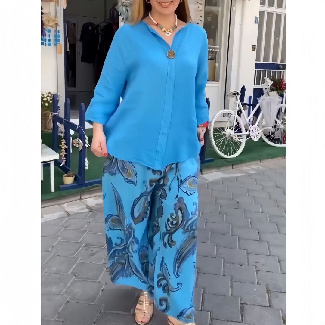 Damer lätt och luftig blus med blommönster Mirla-Eva Jonsson