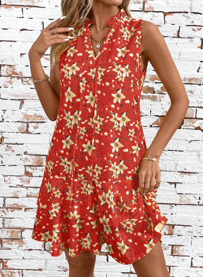 Damer lätt sommarklänning med flytande snitt och blommigt mönster Eva Jonsson-Eva Jonsson