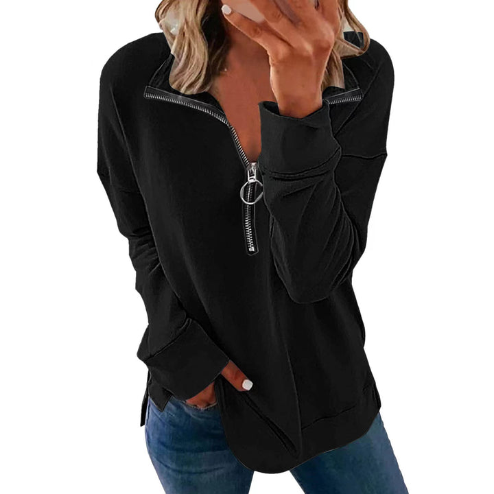 Damer ledig sweatshirt med halvdragkedja Mirla-Eva Jonsson