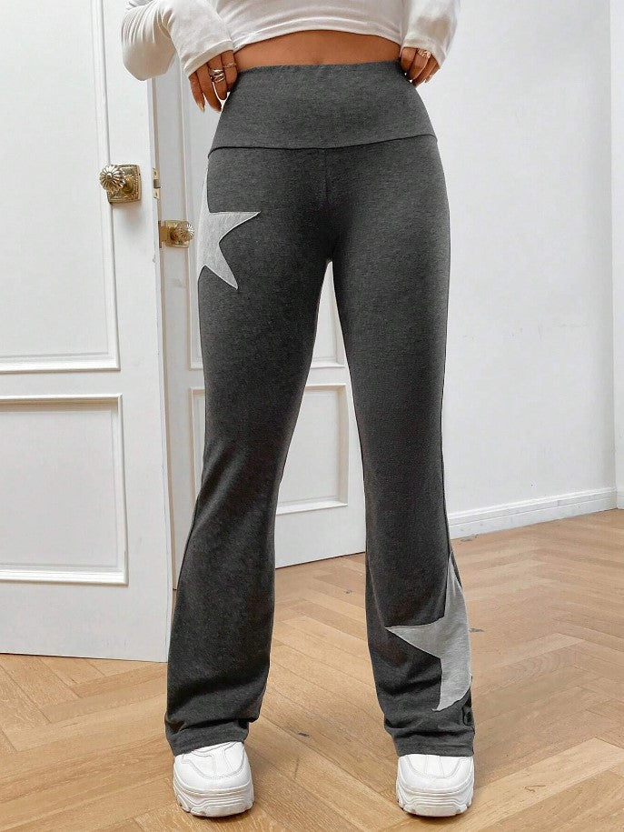 Damer lediga Bootcut-Leggings med stjärnmotiv Mirla-Eva Jonsson