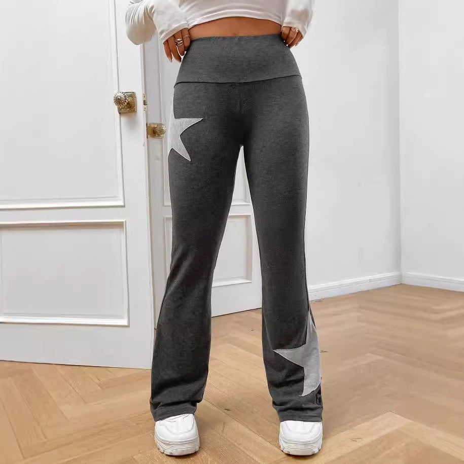 Damer lediga Bootcut-Leggings med stjärnmotiv Mirla-Eva Jonsson