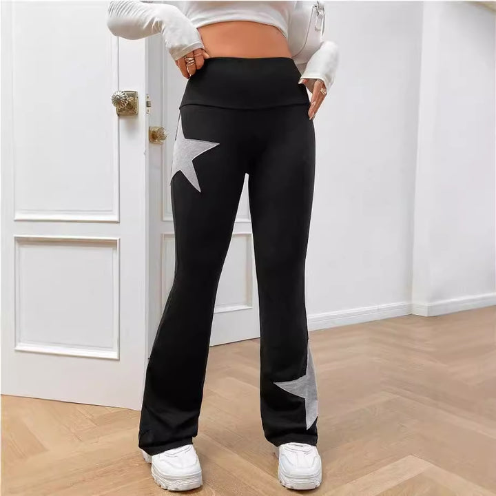 Damer lediga Bootcut-Leggings med stjärnmotiv Mirla-Eva Jonsson