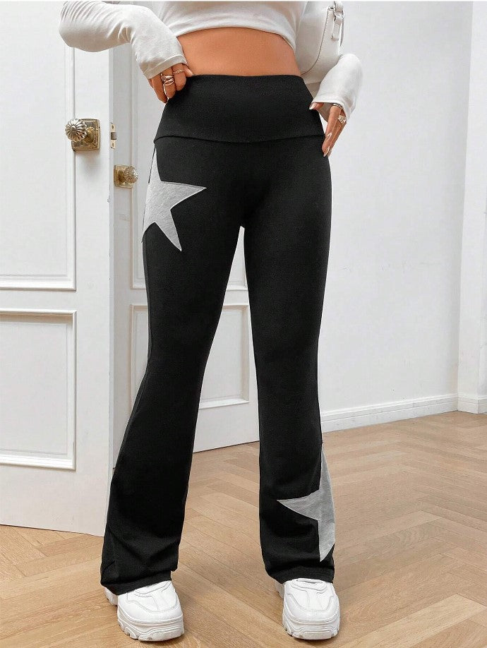 Damer lediga Bootcut-Leggings med stjärnmotiv Mirla-Eva Jonsson