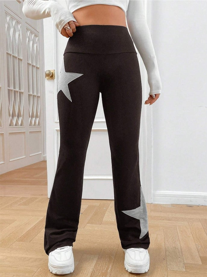 Damer lediga Bootcut-Leggings med stjärnmotiv Mirla-Eva Jonsson