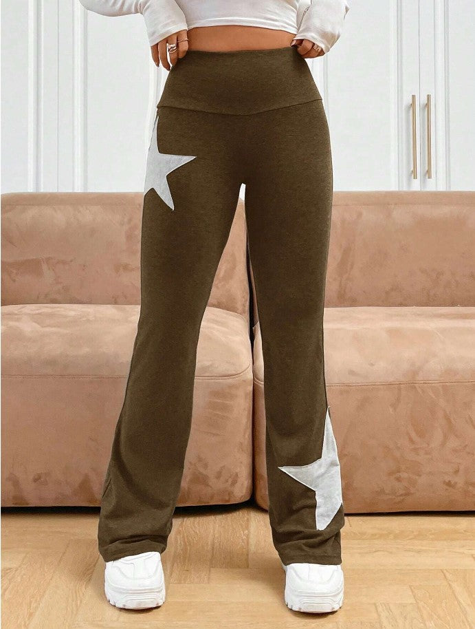 Damer lediga Bootcut-Leggings med stjärnmotiv Mirla-Eva Jonsson