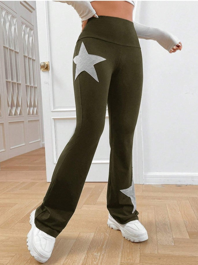 Damer lediga Bootcut-Leggings med stjärnmotiv Mirla-Eva Jonsson
