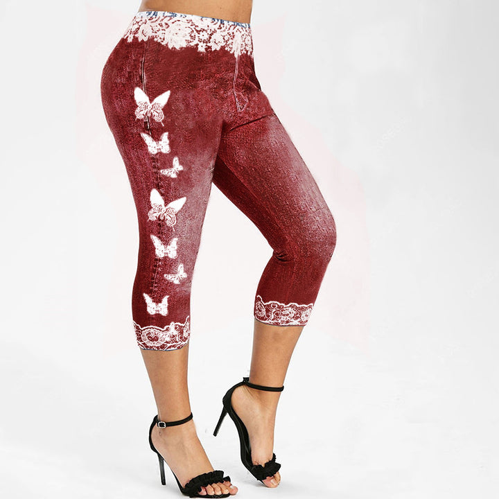 Damer leggings i jeanstyg med unik fjärilsdesign Mirla-Eva Jonsson
