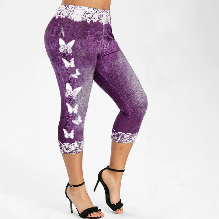 Damer leggings i jeanstyg med unik fjärilsdesign Mirla-Eva Jonsson