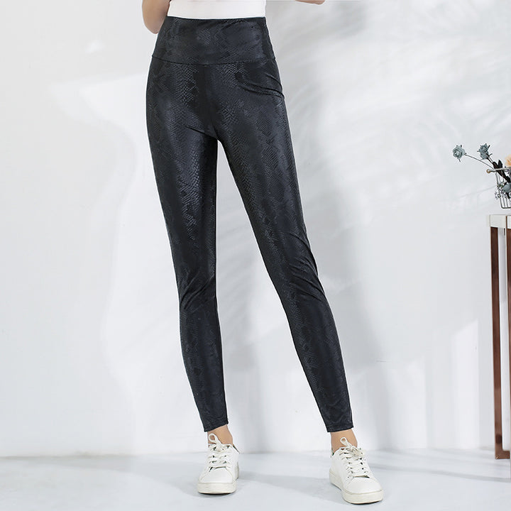 Damer leggings med glittrande leopardmönster och hög midja Mirla-Eva Jonsson