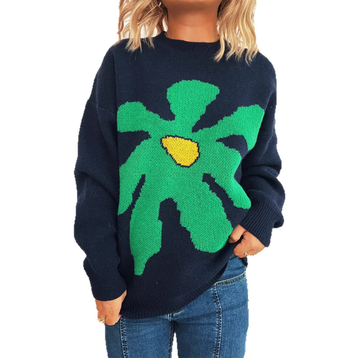 Damer lekfull cardigan med floral applikation Eva Jonsson-Eva Jonsson
