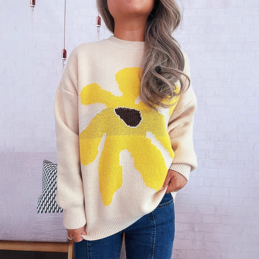 Damer lekfull cardigan med floral applikation Eva Jonsson-Eva Jonsson