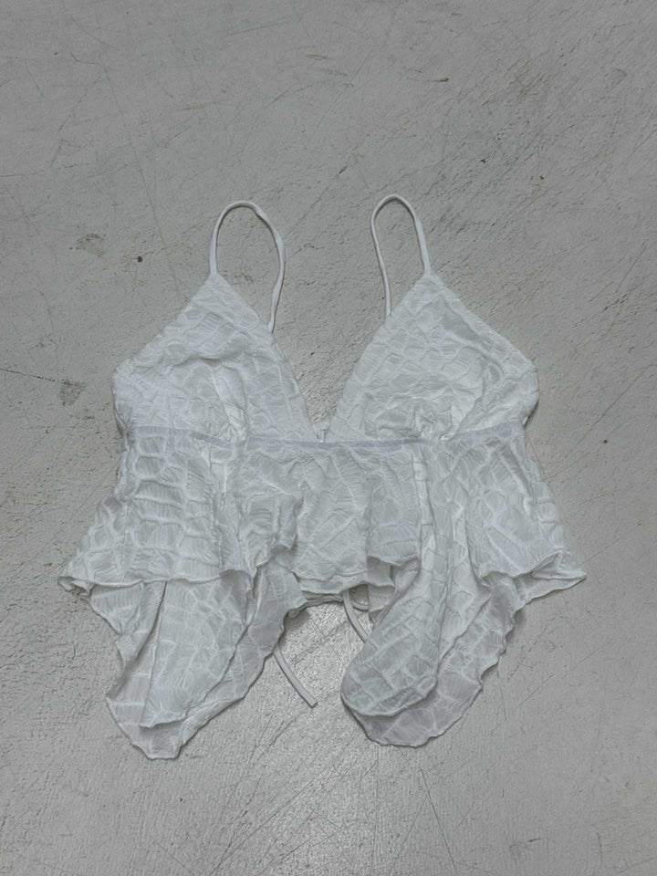 Damer lekfullt Crop-Top med eleganta volangdetaljer Mirla-Eva Jonsson