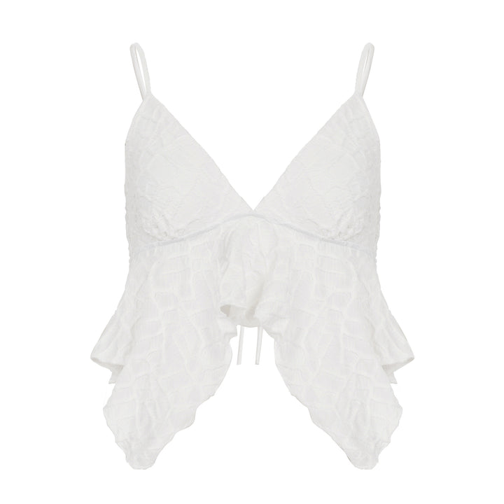Damer lekfullt Crop-Top med eleganta volangdetaljer Mirla-Eva Jonsson